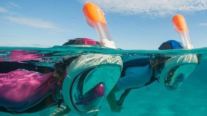 Snorkeling during jet ski safari in Tenerife